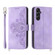 Samsung Galaxy A25 5G Skin-feel Flowers Embossed Wallet Leather Phone Case - Purple