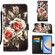 Samsung Galaxy A35 5G Colored Drawing Pattern Plain Weave Leather Phone Case - Roses On Black