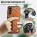 Samsung Galaxy A35 5G Fierre Shann Oil Wax Cow Leather Card Holder Back Phone Case - Brown