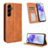 Samsung Galaxy A35 5G Magnetic Buckle Retro Texture Leather Phone Case - Brown