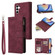 Samsung Galaxy A35 5G Multifunctional Frosted Zipper Wallet Leather Phone Case - Wine Red