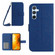 Samsung Galaxy A35 5G Skin Feel Sun Flower Embossed Flip Leather Phone Case with Lanyard - Dark Blue