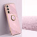 Samsung Galaxy A35 5G XINLI Straight Edge 6D Electroplate TPU Phone Case with Ring Holder - Cherry Purple
