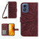 Motorola Moto G 5G 2024 HT04 Skin Feel Sun Flower Embossed Flip Leather Phone Case with Lanyard - Wine Red