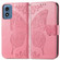 Motorola Moto G Play 2024 Butterfly Love Flower Embossed Leather Phone Case - Pink