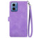 Motorola Moto G Play 2024 Embossed Flower Zipper Leather Phone Case - Purple