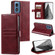 Motorola Moto G Play 2024 Simple 6-Card Wallet Leather Phone Case - Wine Red