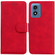Motorola Moto G Play 2024 Skin Feel Pure Color Flip Leather Phone Case - Red