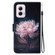 Motorola Moto G Power 5G 2024 Crystal Texture Colored Drawing Leather Phone Case - Purple Peony