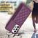 Samsung Galaxy A52 5G / 4G BF25 Square Plaid Card Bag Holder Phone Case - Dark Purple