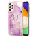 Samsung Galaxy A52 5G / 4G Electroplating Marble Pattern IMD TPU Shockproof Case with Ring Holder - Purple 001