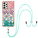 Samsung Galaxy A52 5G / 4G Electroplating Pattern IMD TPU Shockproof Case with Neck Lanyard - Colorful Scales