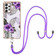 Samsung Galaxy A52 5G / 4G Electroplating Pattern IMD TPU Shockproof Case with Neck Lanyard - Purple Flower