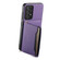 Samsung Galaxy A52 5G Calf Texture Card Bag Design Full Coverage Phone Case - Purple