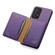 Samsung Galaxy A52 5G Calf Texture Card Bag Design Full Coverage Phone Case - Purple