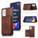 Samsung Galaxy A52 5G Calf Texture Magnetic Card Bag PU Phone Case - Coffee