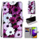 Samsung Galaxy A52 5G Coloured Drawing Cross Texture Horizontal Flip PU Leather Case with Holder & Card Slots & Wallet & Lanyard - Chrysanthemum Pink White Purple