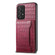 Samsung Galaxy A52 5G Crocodile Texture Card Bag Design Full Coverage Phone Case - Red