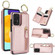 Samsung Galaxy A52 5G Litchi Texture Zipper Double Buckle Card Bag Phone Case - Rose Gold