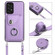 Samsung Galaxy A52 5G Organ Card Bag Ring Holder Phone Case with Long Lanyard - Purple