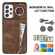 Samsung Galaxy A52 5G Retro Ring and Zipper RFID Card Slot Phone Case - Brown