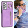 Samsung Galaxy A52 5G Retro Ring and Zipper RFID Card Slot Phone Case - Purple