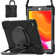 Apple iPad 10.2 2021 / 2020 / 2019 Contrast Color Silicone + PC Protective Case with Holder & Shoulder Strap - Black+Black