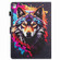 iPad 10.2 2020 / 2019 Painted Pattern Stitching Smart Leather Tablet Case - Colorful Wolf