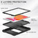 iPad 10.2 2021 / 2020 / 2019 3-Layer Protection Screen Frame + PC + Silicone Shockproof Combination Case with Holder - Black+Black