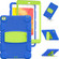iPad 10.2 2021 / 2020 / 2019 3-Layer Protection Screen Frame + PC + Silicone Shockproof Combination Case with Holder - Blue+Lime