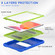 iPad 10.2 2021 / 2020 / 2019 3-Layer Protection Screen Frame + PC + Silicone Shockproof Combination Case with Holder - Blue+Lime