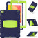 iPad 10.2 2021 / 2020 / 2019 3-Layer Protection Screen Frame + PC + Silicone Shockproof Combination Case with Holder - NavyBlue+Lime