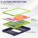 iPad 10.2 2021 / 2020 / 2019 3-Layer Protection Screen Frame + PC + Silicone Shockproof Combination Case with Holder - NavyBlue+Lime