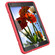 iPad 10.2 2021 / 2020 / 2019 Armor Holder Silicone Hybrid PC Tablet Case - Red Black