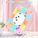 iPad 10.2 2021 / 2020 / 2019 Cat Holder Silicone Hybrid PC Tablet Case with Strap - Colorful Rose Gold