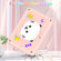 iPad 10.2 2021 / 2020 / 2019 Cat Holder Silicone Hybrid PC Tablet Case with Strap - Rose Pink