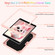 iPad 10.2 2021 / 2020 / 2019 Cat Holder Silicone Hybrid PC Tablet Case with Strap - Rose Pink