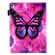 iPad 10.2 2021 / 2020 / 2019 Coloured Drawing Pattern Horizontal Flip Leather Case with Holder & Card Slots & Photo Frame - Red Flower Pink Butterfly