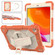iPad 10.2 2021 / 2020 / 2019 Contrast Color Robot Shockproof Silicon + PC Protective Case with Holder & Shoulder Strap - Coral Orange Beige