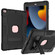 iPad 10.2 2021 / 2020 / 2019 Contrast Color Robot Shockproof Silicone + PC Protective Case with Holder - Black