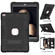 iPad 10.2 2021 / 2020 / 2019 Contrast Color Robot Shockproof Silicone + PC Protective Case with Holder - Black