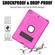 iPad 10.2 2021 / 2020 / 2019 Contrast Color Robot Shockproof Silicone + PC Protective Case with Holder - Rose Red Black