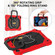 iPad 10.2 2021 / 2020 / 2019 Contrast Color Robot Silicone Hybrid PC Tablet Case - Red Black