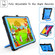 iPad 10.2 2021 / 2020 / 2019 Contrast Color Shockproof Robot Silicone + PC Case with Wristband Holder - Black + Blue