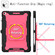 iPad 10.2 2021 / 2020 / 2019 Contrast Color Shockproof Robot Silicone + PC Case with Wristband Holder - Black + Rose Red