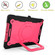 iPad 10.2 2021 / 2020 / 2019 Contrast Color Shockproof Robot Silicone + PC Case with Wristband Holder - Black + Rose Red
