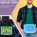 iPad 10.2 2021 / 2020 / 2019 Contrast Color Shockproof Robot Silicone + PC Case with Wristband Holder - Mint Green + Blue