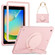 iPad 10.2 2021 / 2020 / 2019 Rotation Handle Holder Silicone Hybrid PC Tablet Case - Pink