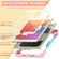 iPad 10.2 2021 / 2020 / 2019 Shockproof Colorful Silica Gel + PC Protective Case with Holder & Shoulder Strap - Colorful Pink