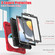 iPad 10.2 2021 / 2020 / 2019 Silicone + PC Protective Case with Holder & Shoulder Strap - Red